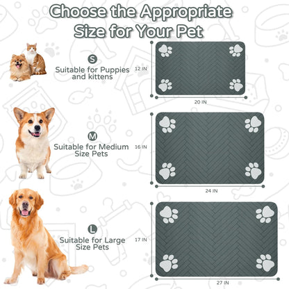 Pet Feeding Mat, Absorbent Dog Mat for Food and Water Bowl